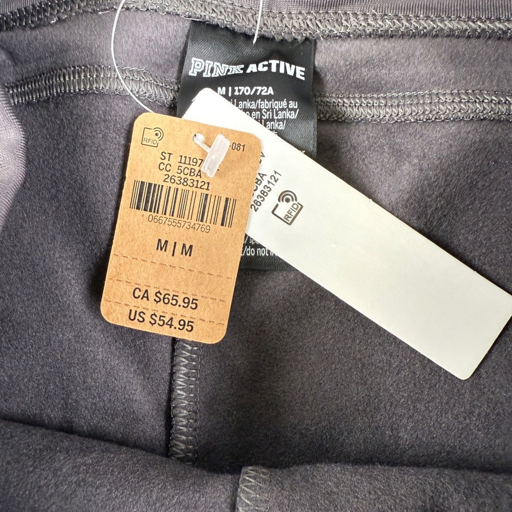 PINK Active Varsity High Waist Full Length Winter Leggings Medium Gray Cargo - Picture 4 of 7